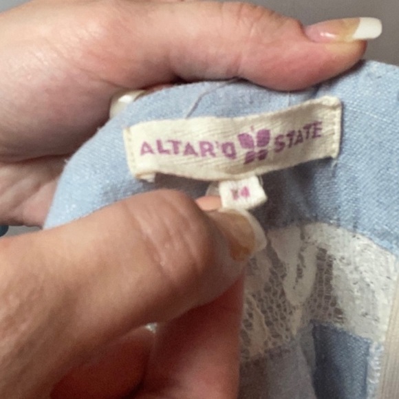 ALTARD STATE WHITE LACE DENIM LACE UP BACK DRESS - Picture 5 of 5